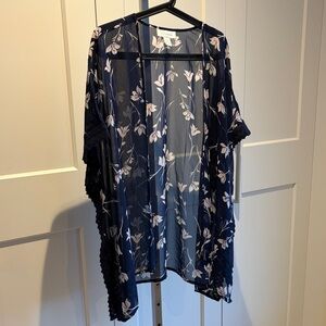 Motherhood Maternity Navy and Pink Floral Kimono
